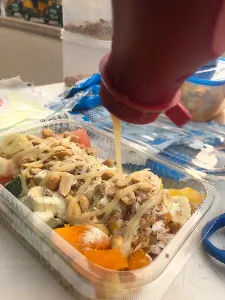 special fruit salad with extra toppings