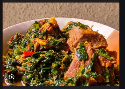 Eba with Vegetable soup