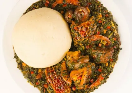 Semovita with Egusi soup
