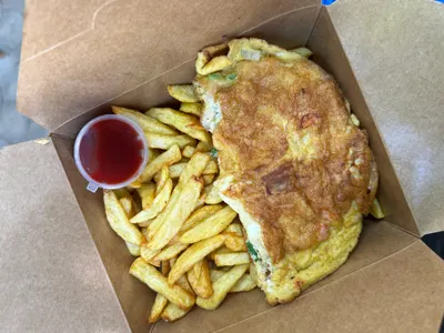 potato fries and egg