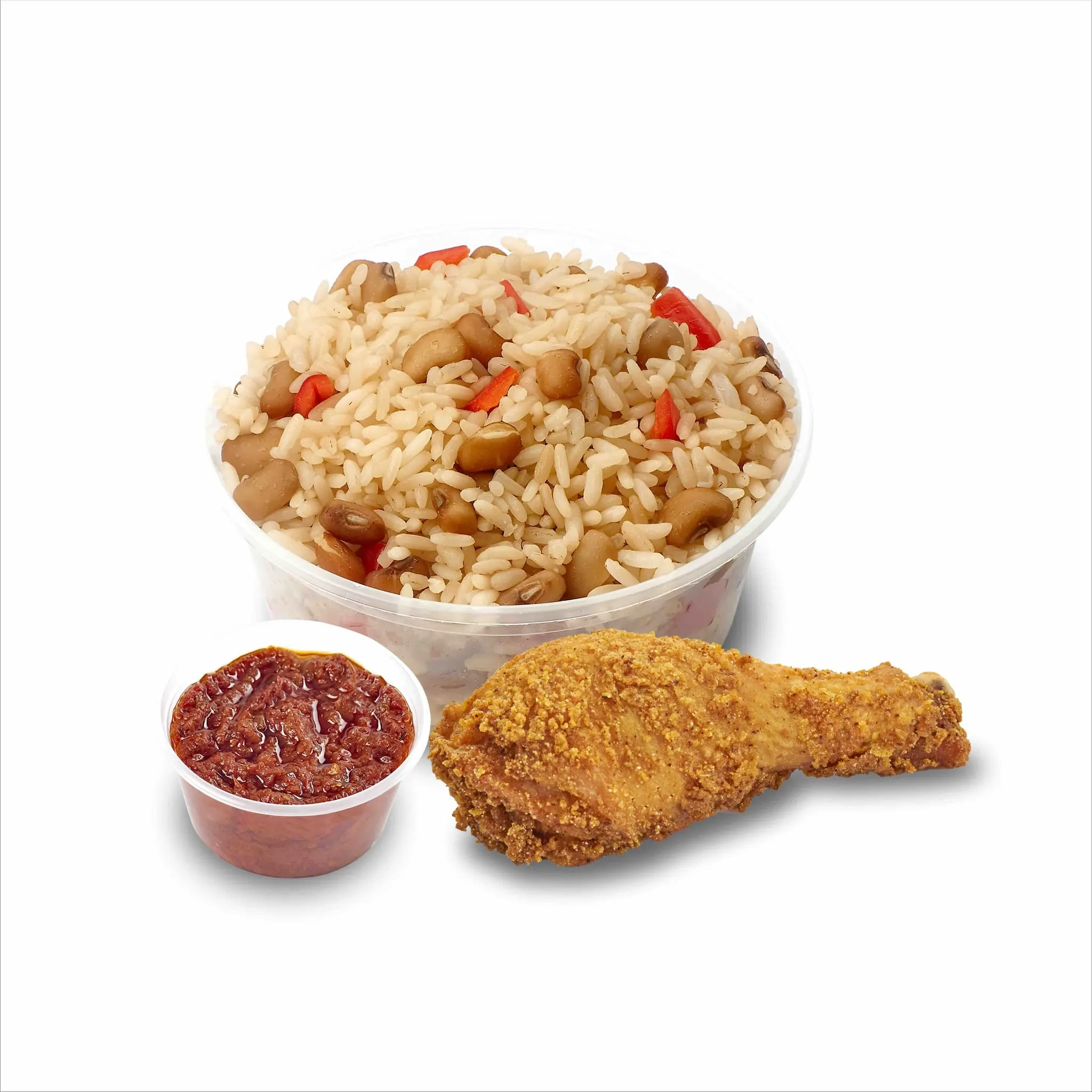 Rice and beans with sauce