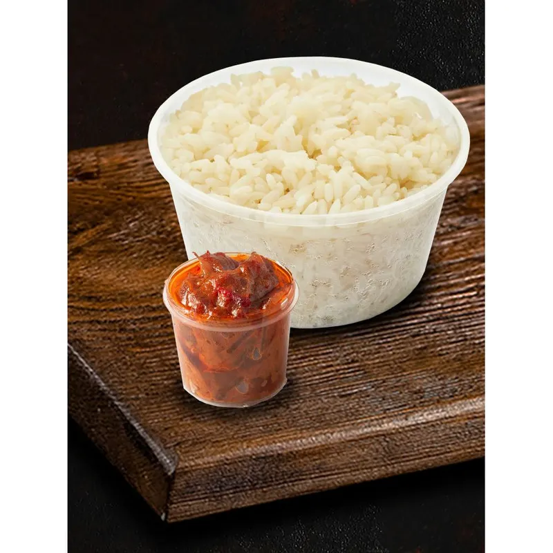 White rice with sauce